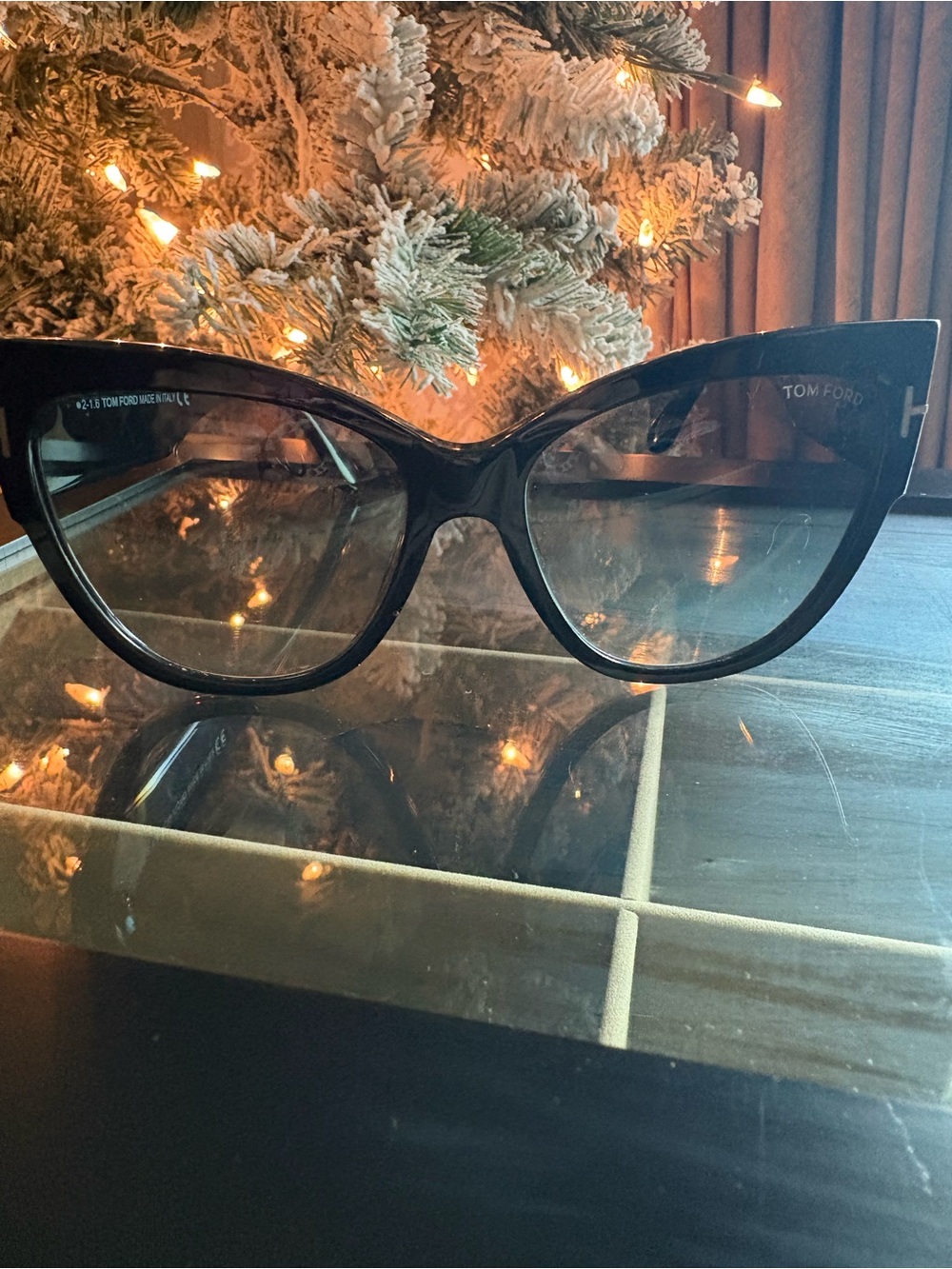 Tom Ford Black Gloss Cat-Eye Sunglasses